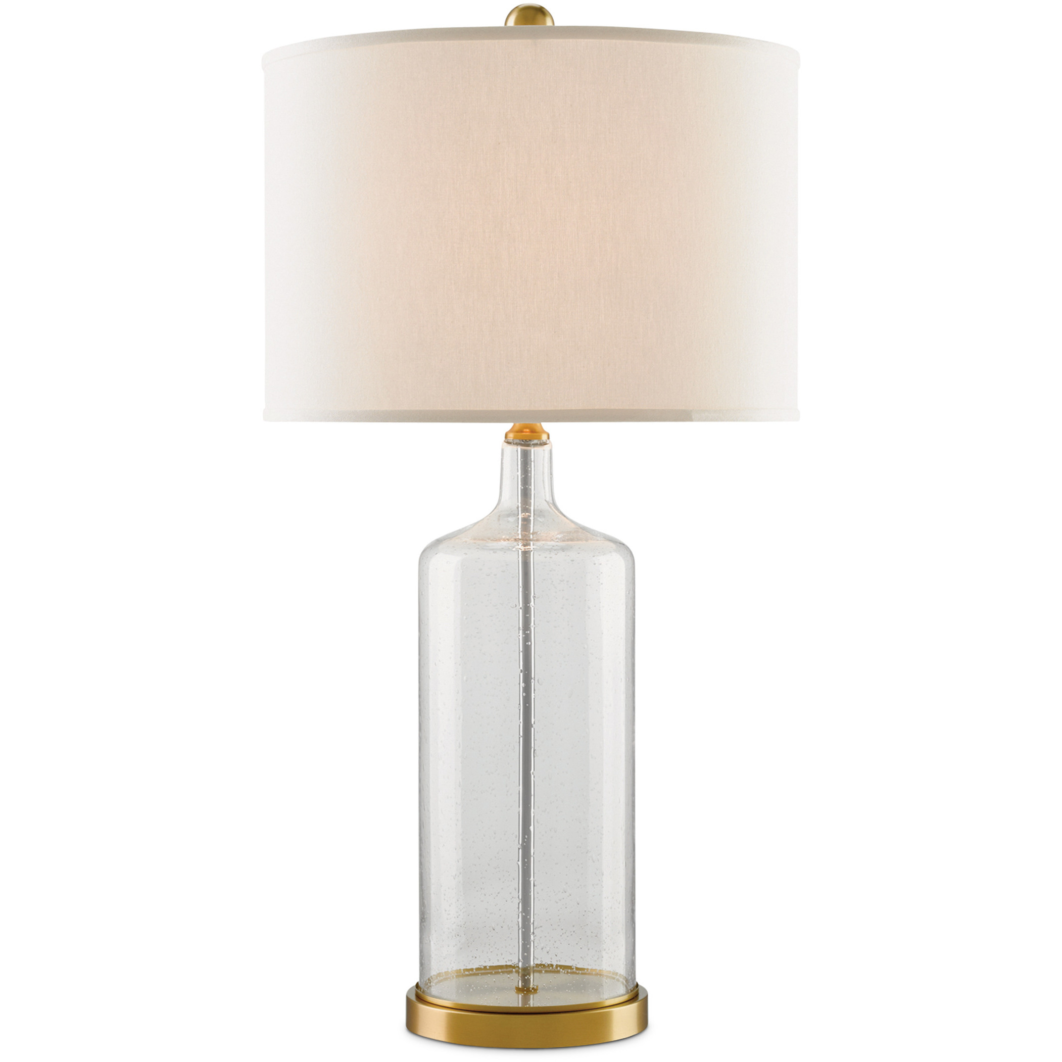 Hazel 31 inch 150 watt Clear and Brass Table Lamp Portable Light